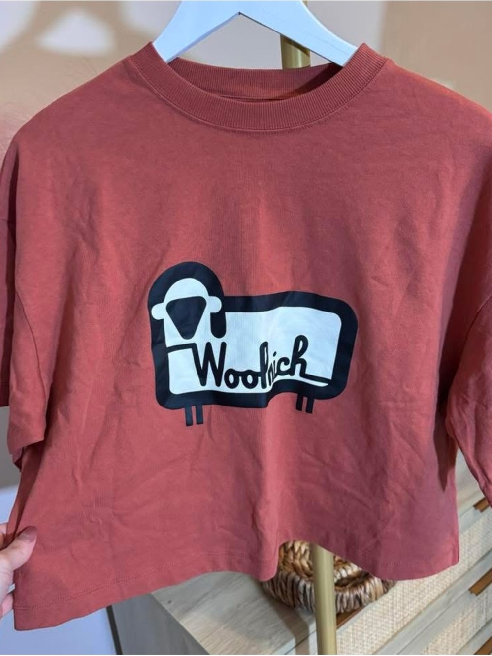 Woolrich Rust-Red Boxy Logo Tee - Picture 3 of 3